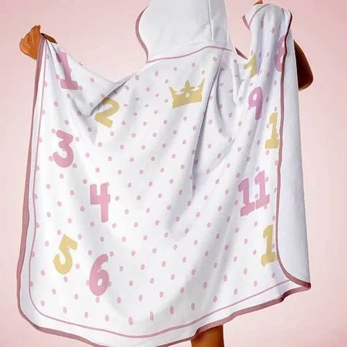Toalha De Banho Estampado Mesversário Com Capuz Para Bebe