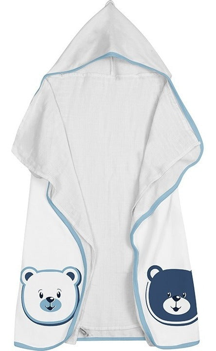 Toalha Infantil De Bebe Banho Estampada Com Capuz Algodão