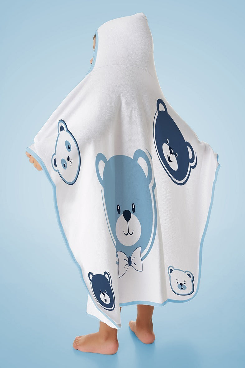 Toalha Infantil De Bebe Banho Estampada Com Capuz Algodão
