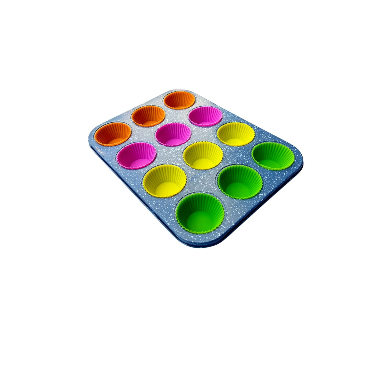Assadeira+forma Silicone Antiaderente Cupcakes 12 Cavidades