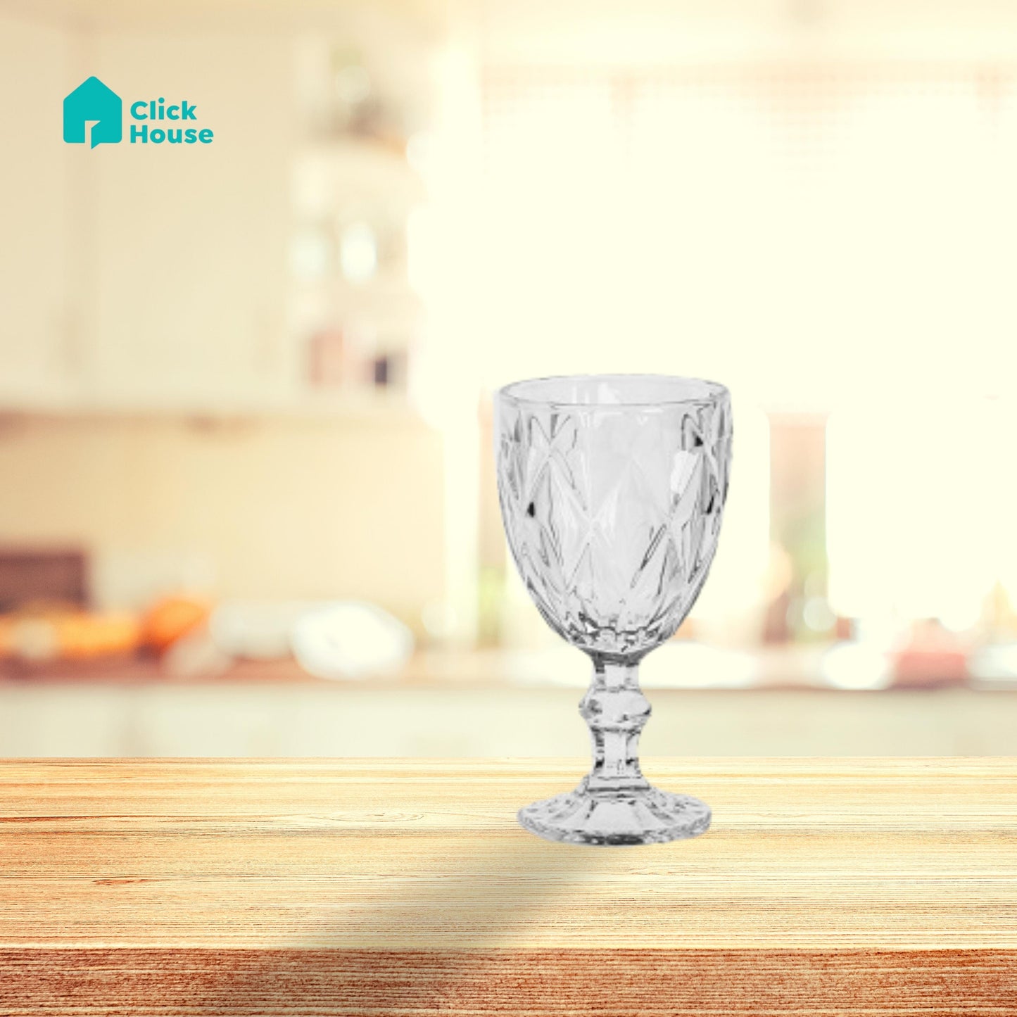 Taça Diamond Transparente Vidro Suco Vinho Água 240ml - 1 Un Transparente