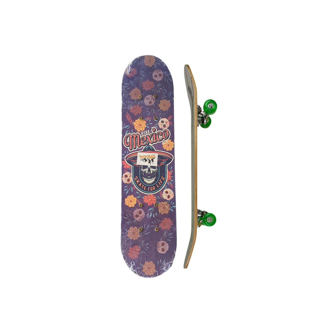Skate Madeira Montado Brinquedo Radical Infantil Médio 60cm