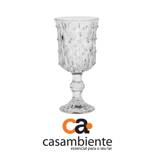 Taça Gotas Transparente Vidro Suco Vinho Água 210ml - 1 Un
