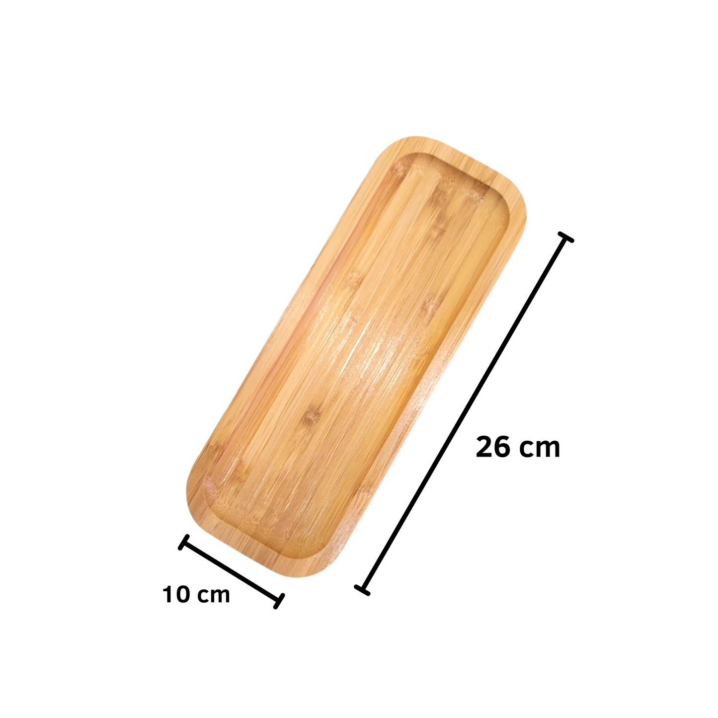 Petisqueira Bambu Retangular Bandeja Frios Petisco 10x26cm