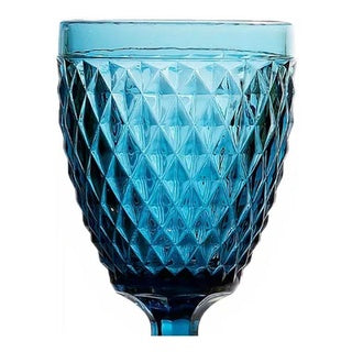 Taça De Vidro Água Suco Bico De Abacaxi Azul 300ml - 1 Uni