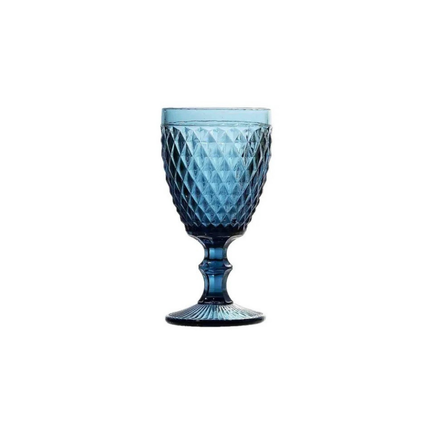 Taça De Vidro Água Suco Bico De Abacaxi Azul 300ml - 1 Uni