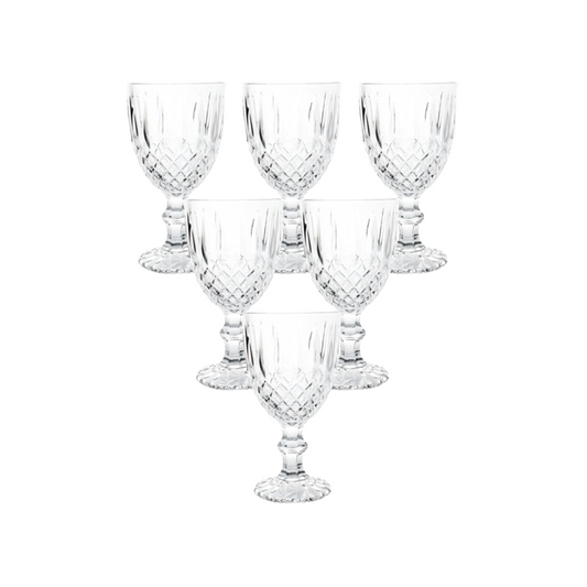Taça De Vidro Água Suco Lumini Diamond Diamante 340ml 1 Uni