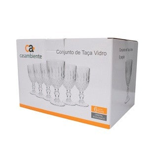 Taça De Vidro Água Suco Lumini Diamond Diamante 340ml 1 Uni