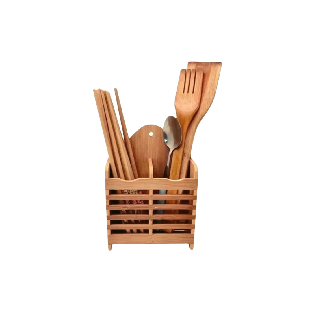 Tábua De Corte De Bambu 30x20 + Suporte De Bambu Dolce Home