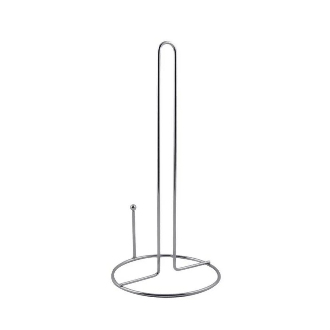 Suporte Rolo Papel Toalha Mesa Cozinha Vertical Aço Cromado