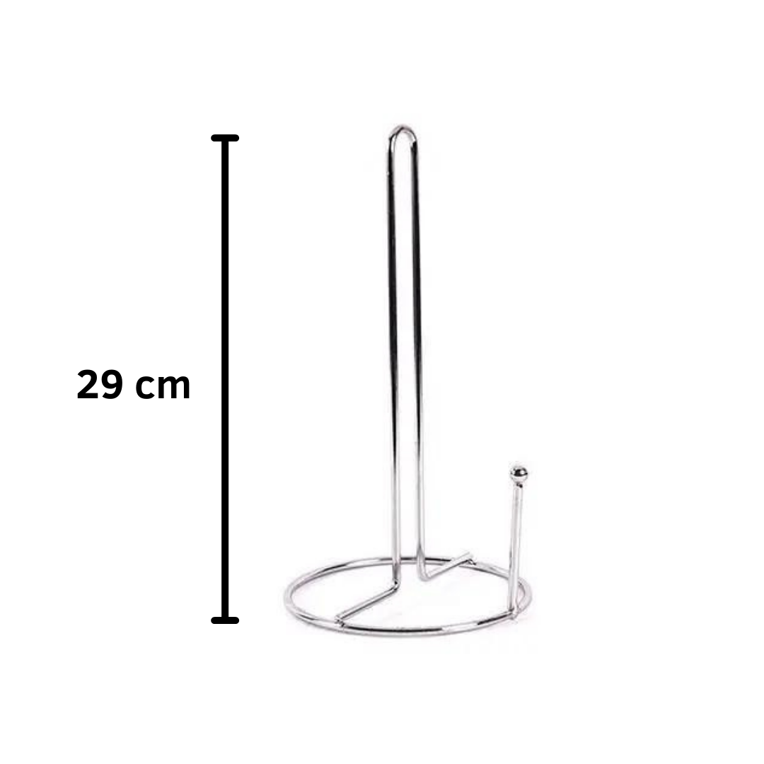 Suporte Rolo Papel Toalha Mesa Cozinha Vertical Aço Cromado