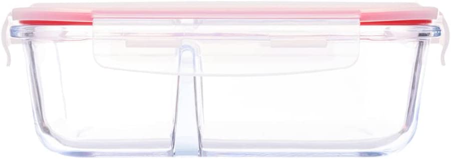 Pote Vidro Hermético 2 Divisórias Tampa Lock Marmita 1000ml