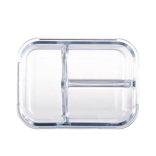 Pote Vidro Hermético 3 Divisórias Tampa Lock Marmita 1000ml