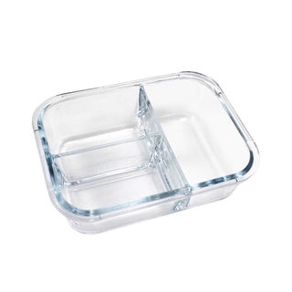 Pote Vidro Hermético 3 Divisórias Tampa Lock Marmita 1000ml