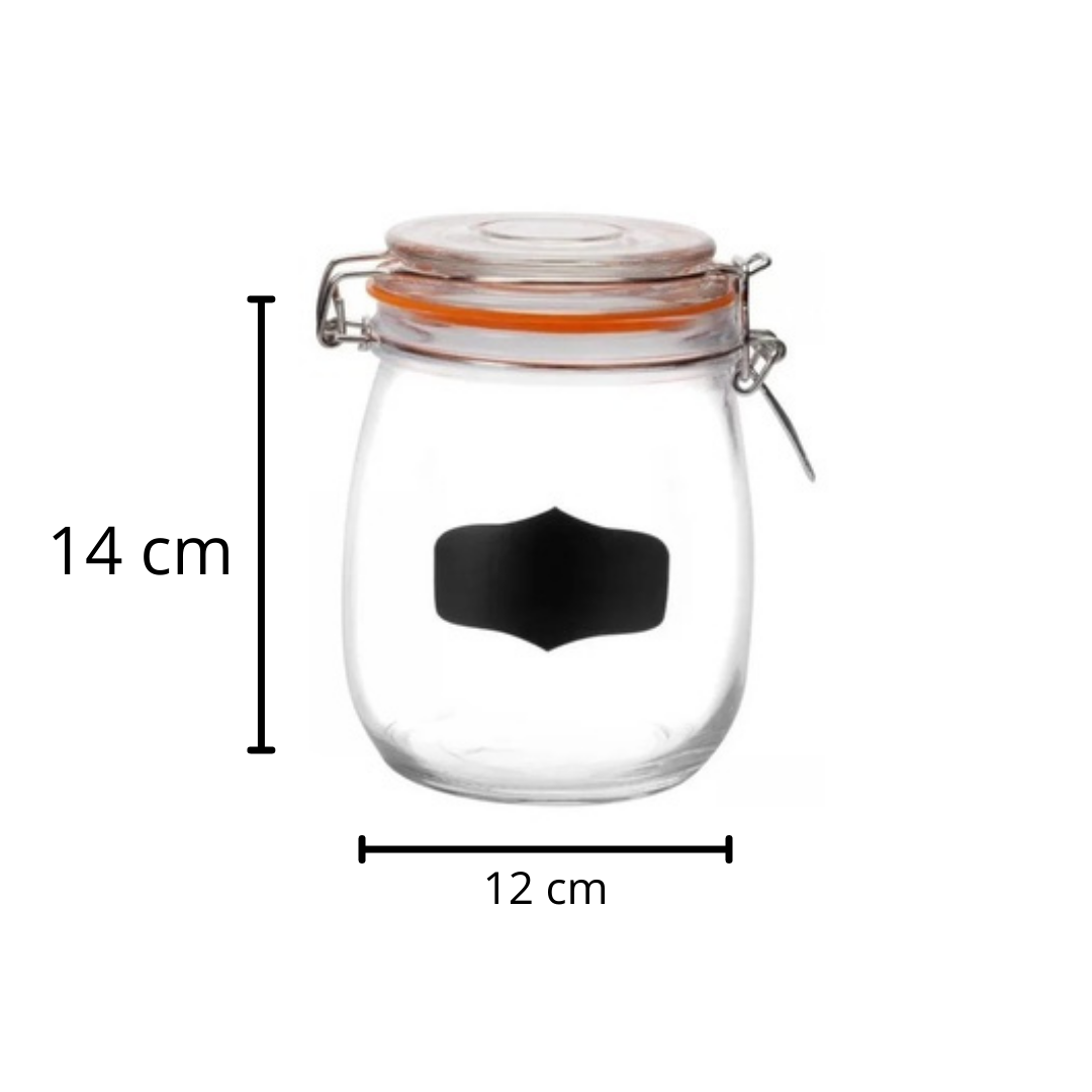 Pote Vidro Porta Mantimento Bala Café Tampa Hermética 750ml