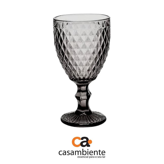 Taça Vidro Água Suco Bico Abacaxi Furta Cor Fume 300ml 1 Uni
