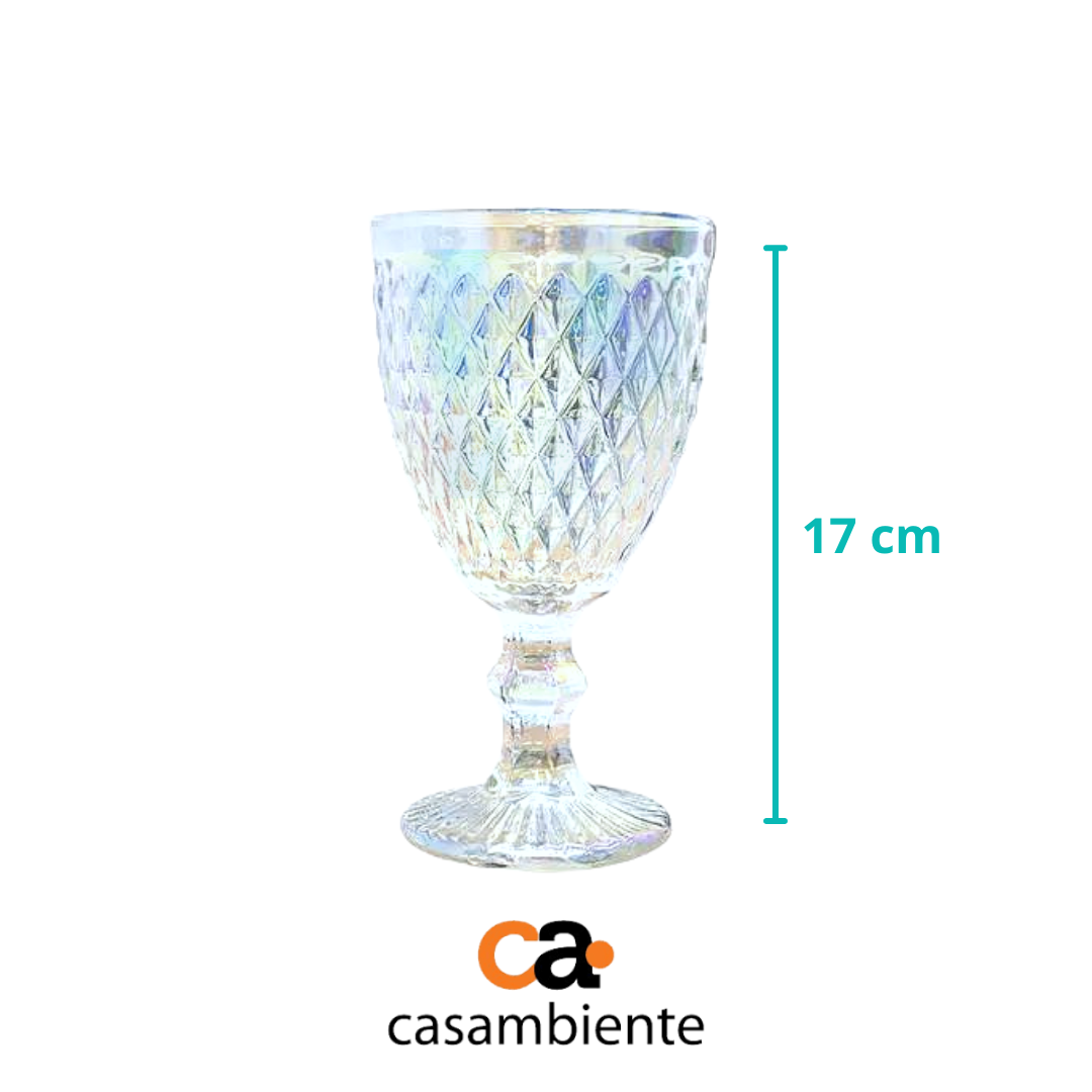 Taça Vidro Água Suco Bico Abacaxi Furta Cor 300ml 6 Uni
