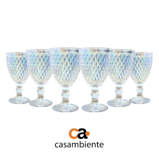 Taça Vidro Água Suco Bico Abacaxi Furta Cor 300ml 6 Uni