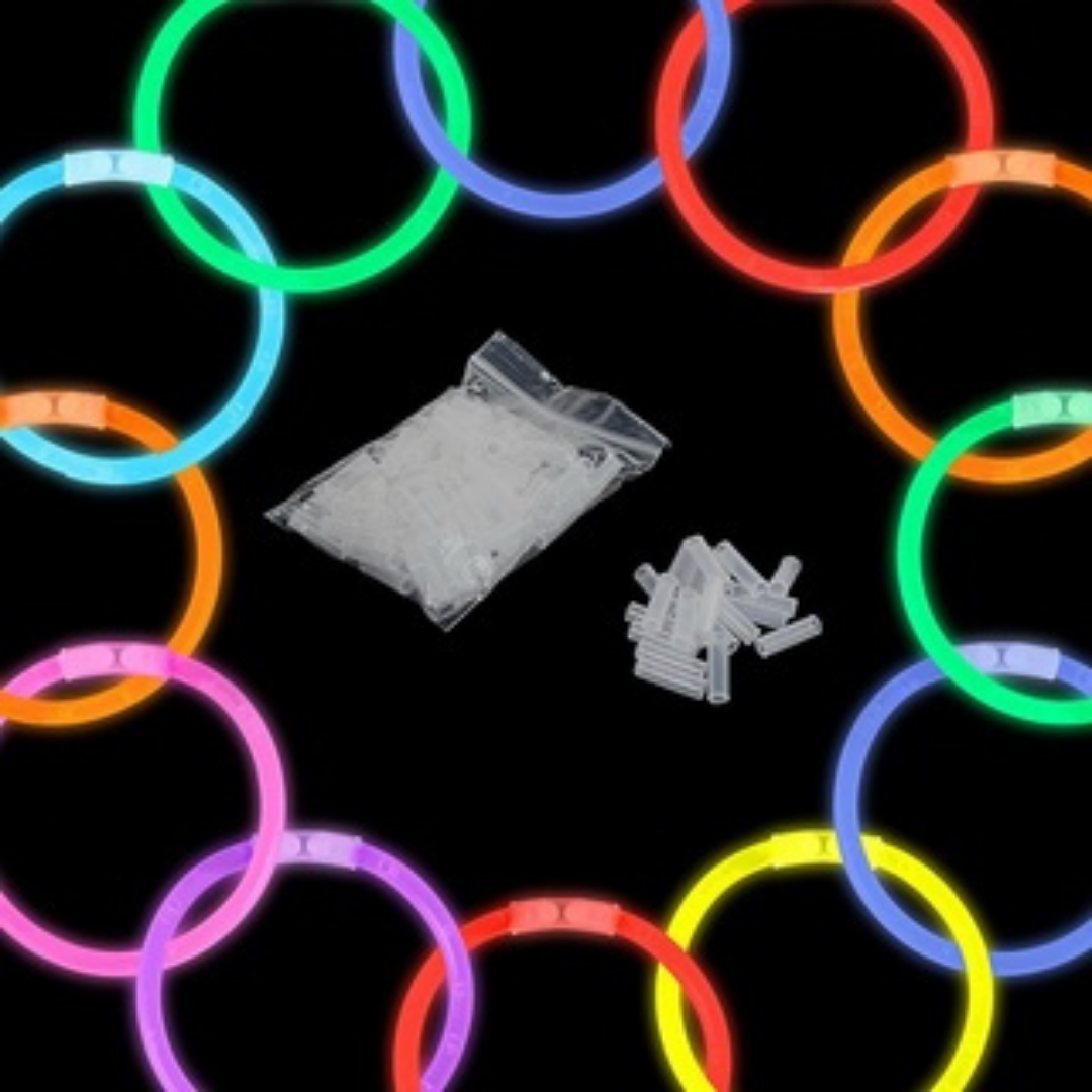 Pulseira Neon Fluorescente Brilha Escuro Festa Cores 20 Uni