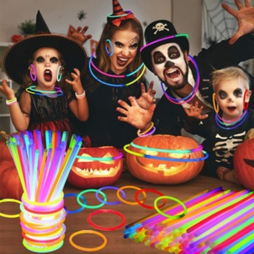 Pulseira Neon Fluorescente Brilha Escuro Festa Cores 20 Uni
