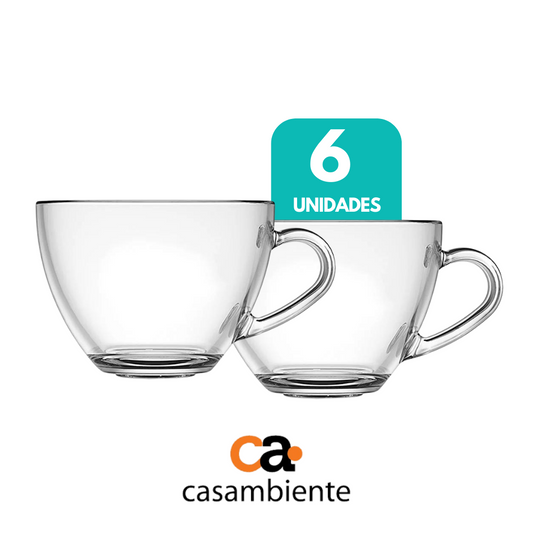 Xícaras De Vidro Café Chá Nespresso Dolce Gusto 235 Ml 6 Uni