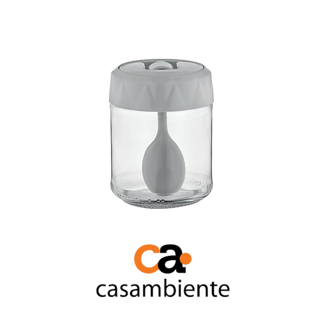 Pote Temperos Condimentos Vidro Mel Saleiro Com Colher 150ml