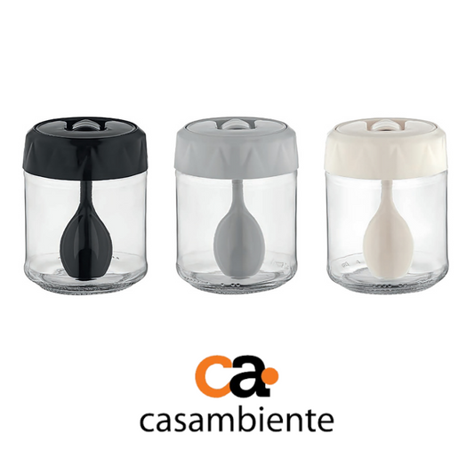 Pote Temperos Condimentos Vidro Mel Saleiro Com Colher 150ml