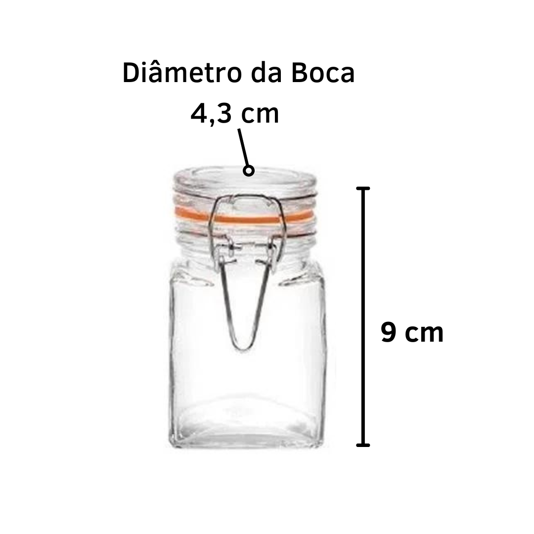 Pote De Vidro Temperos Hermético Antiodor Com Tampa E Trava