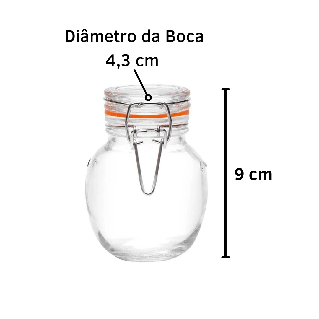Pote De Vidro Temperos Hermético Antiodor Com Tampa E Trava