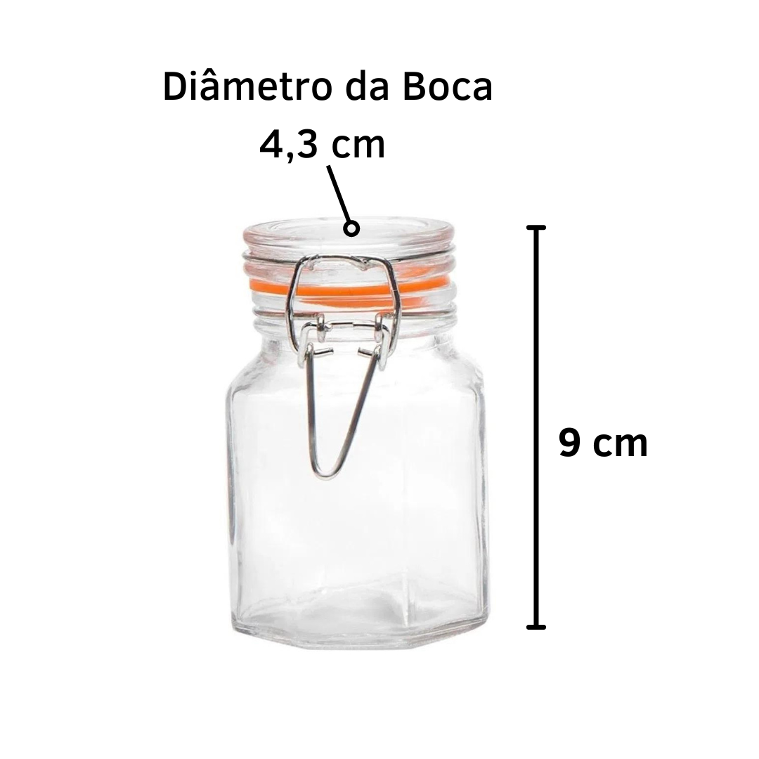 Pote De Vidro Temperos Hermético Antiodor Com Tampa E Trava
