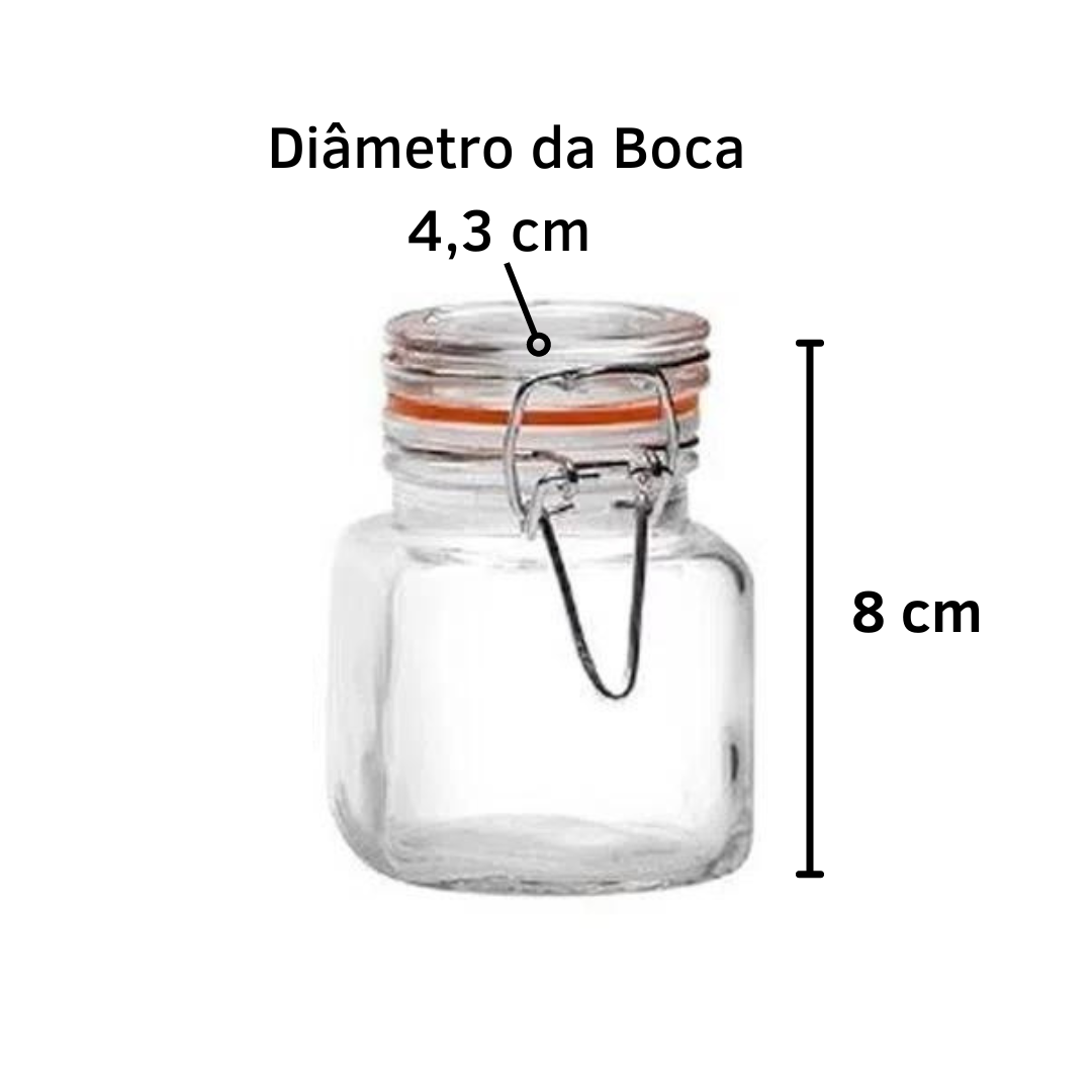 Pote De Vidro Temperos Hermético Antiodor Com Tampa E Trava