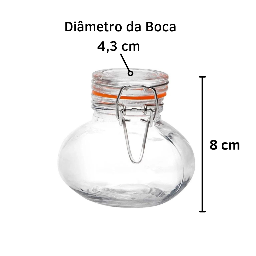 Pote De Vidro Temperos Hermético Antiodor Com Tampa E Trava