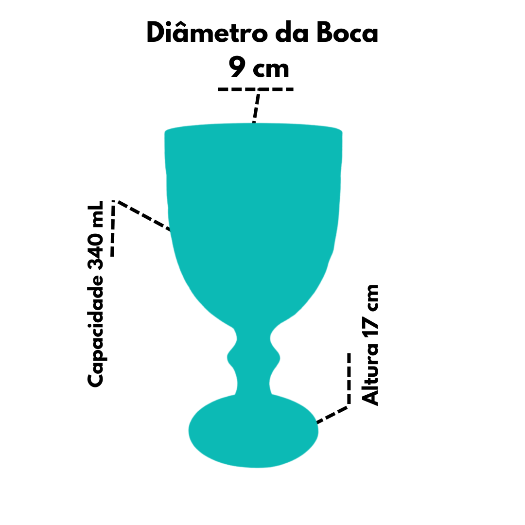 Taça Vidro Transparente Galaxy Diamond Água Suco 340ml 6 Uni