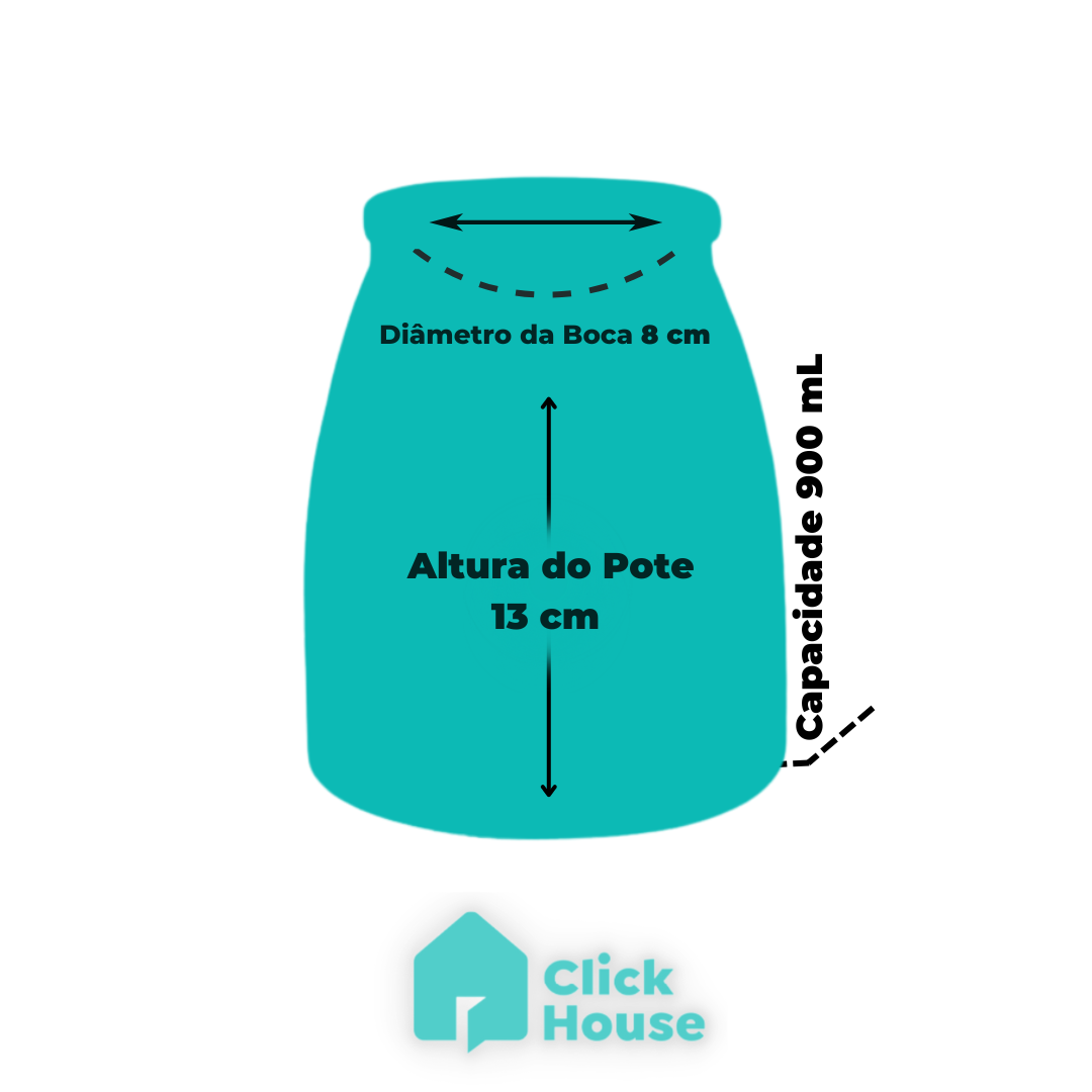 Pote De Vidro Redondo Mantimento Hermético Tampa Bambu 900ml