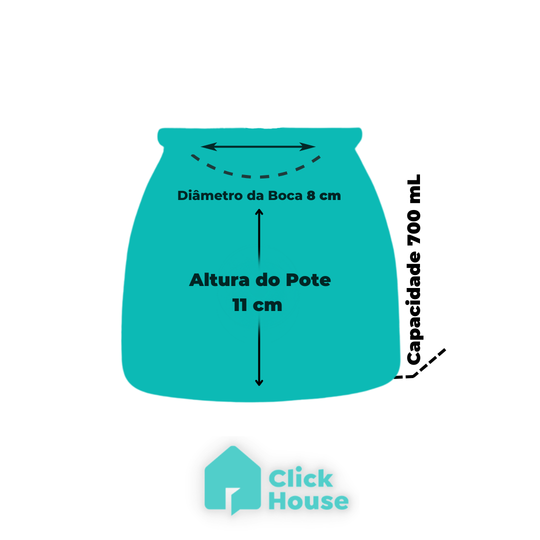 Pote De Vidro Redondo Mantimento Hermético Tampa Bambu 700ml