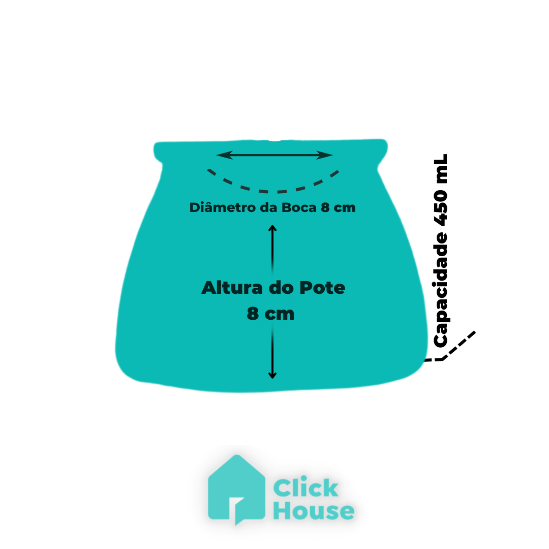 Pote De Vidro Redondo Mantimento Hermético Tampa Bambu 450ml