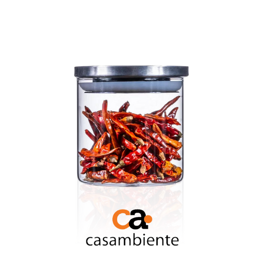 Pote De Vidro Porta Mantimentos Tampa Inox Hermético 600ml