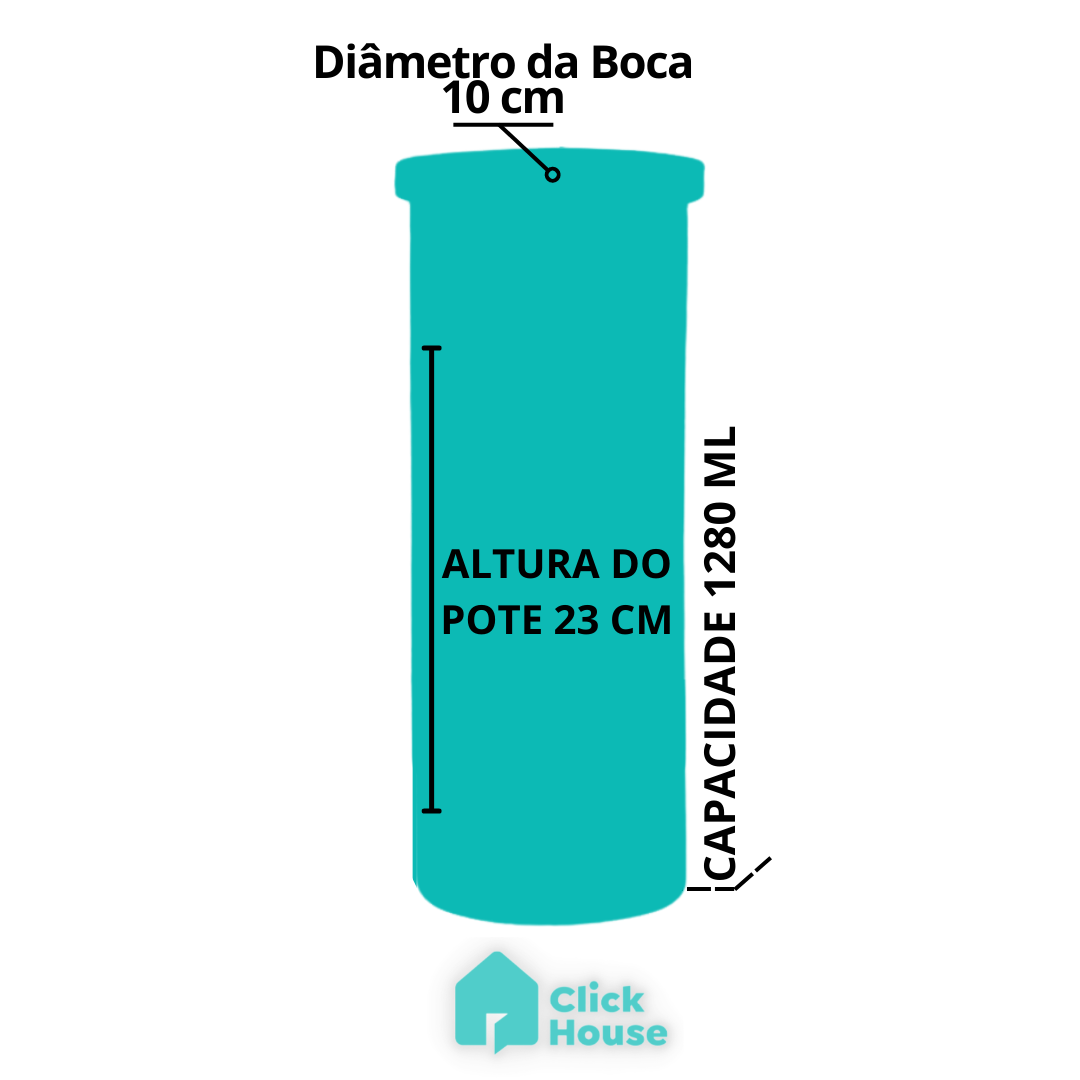 Pote De Vidro Porta Mantimentos Tampa Inox Hermético 1280ml