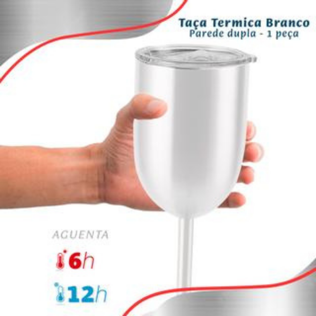 Taça Copo Térmico De Gin Vinho Chá Café 480ml Parede Dupla