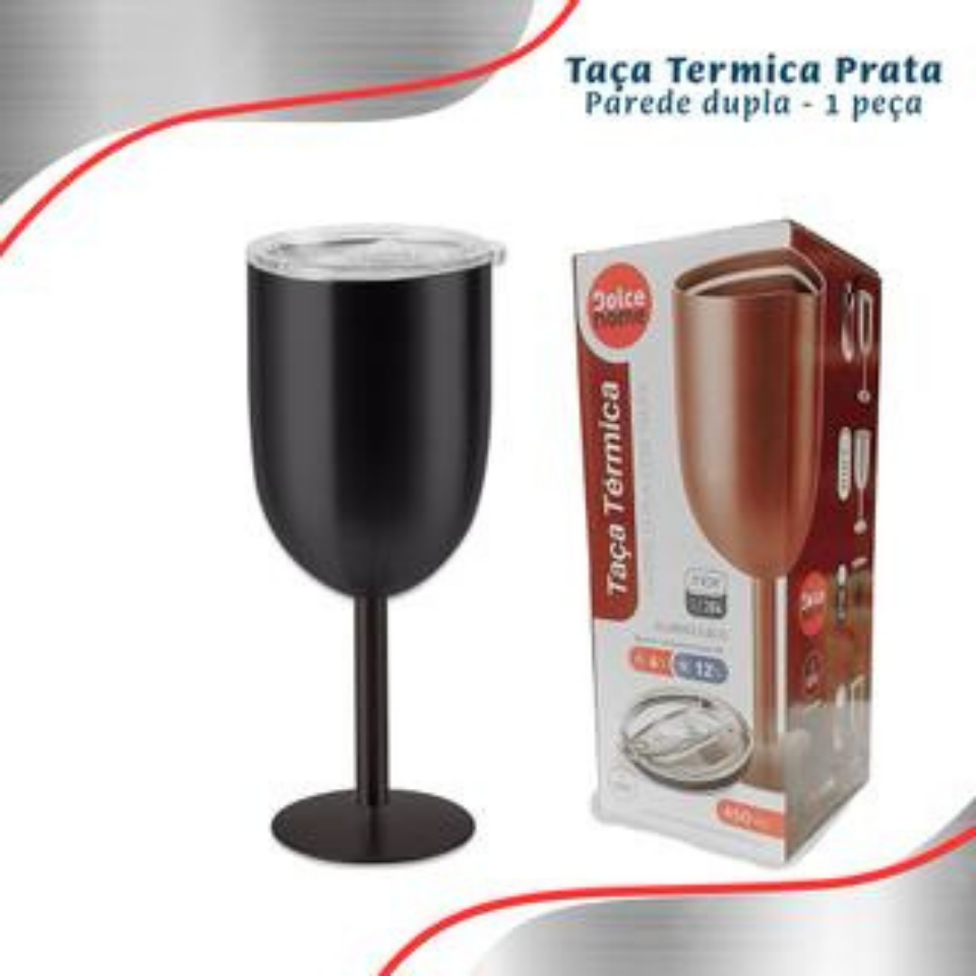 Taça Copo Térmico De Gin Vinho Chá Café 480ml Parede Dupla