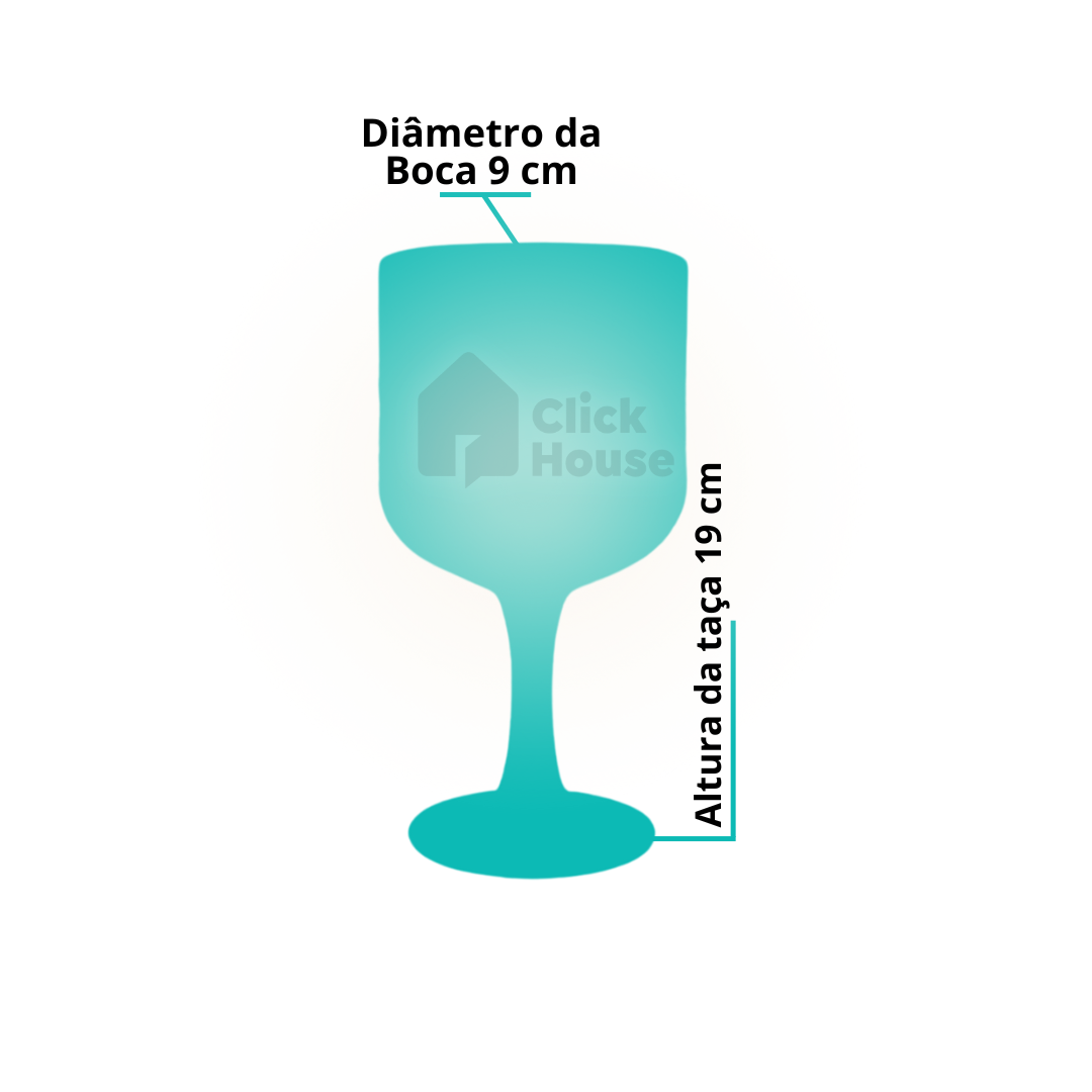 Taça De Vidro De Gin Água Suco Diamond Florido 463ml 4 Uni