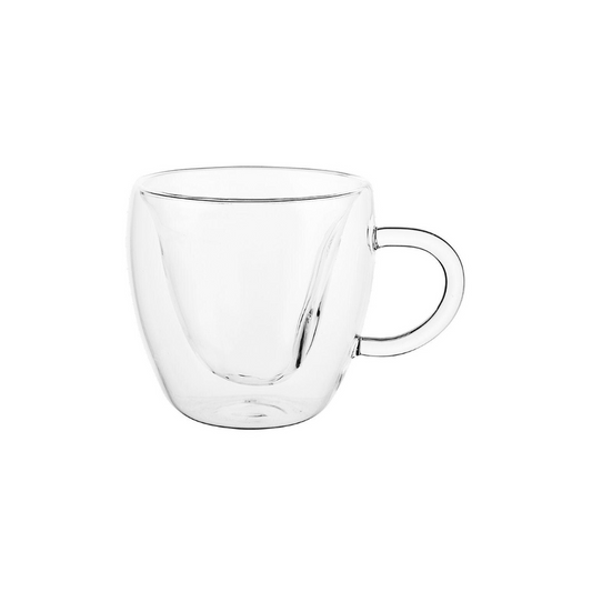 Caneca Xícara Vidro Parede Dupla Cappuccino Café Chá 180ml