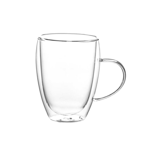Caneca Xícara De Vidro Parede Dupla Café Chá Capuccino 350ml