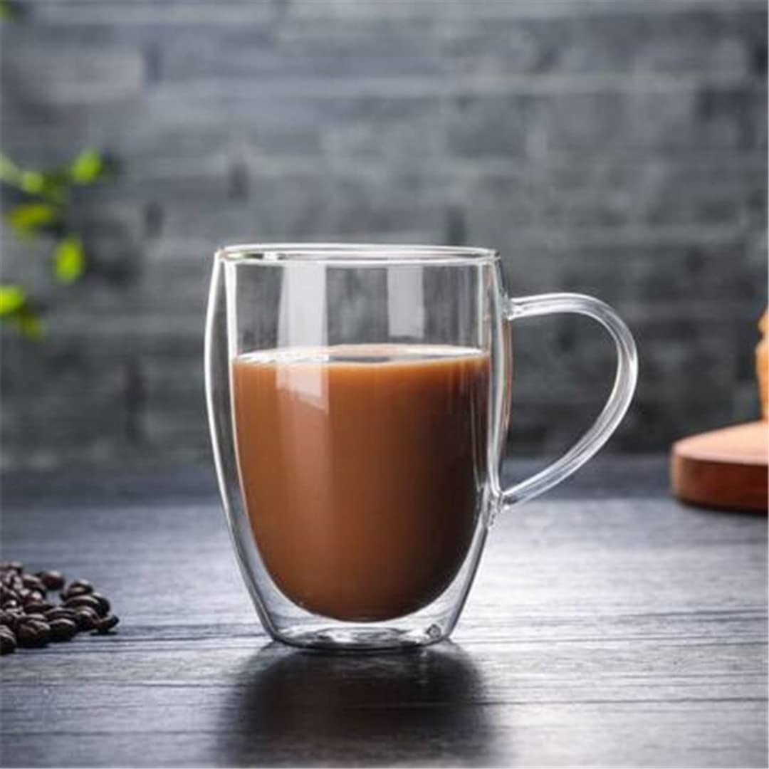 Caneca Xícara De Vidro Parede Dupla Café Chá Capuccino 350ml