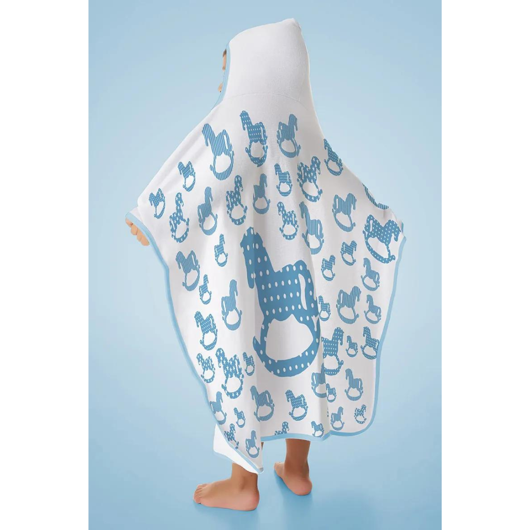 Toalha Infantil De Bebe Banho Estampada Com Capuz Algodão