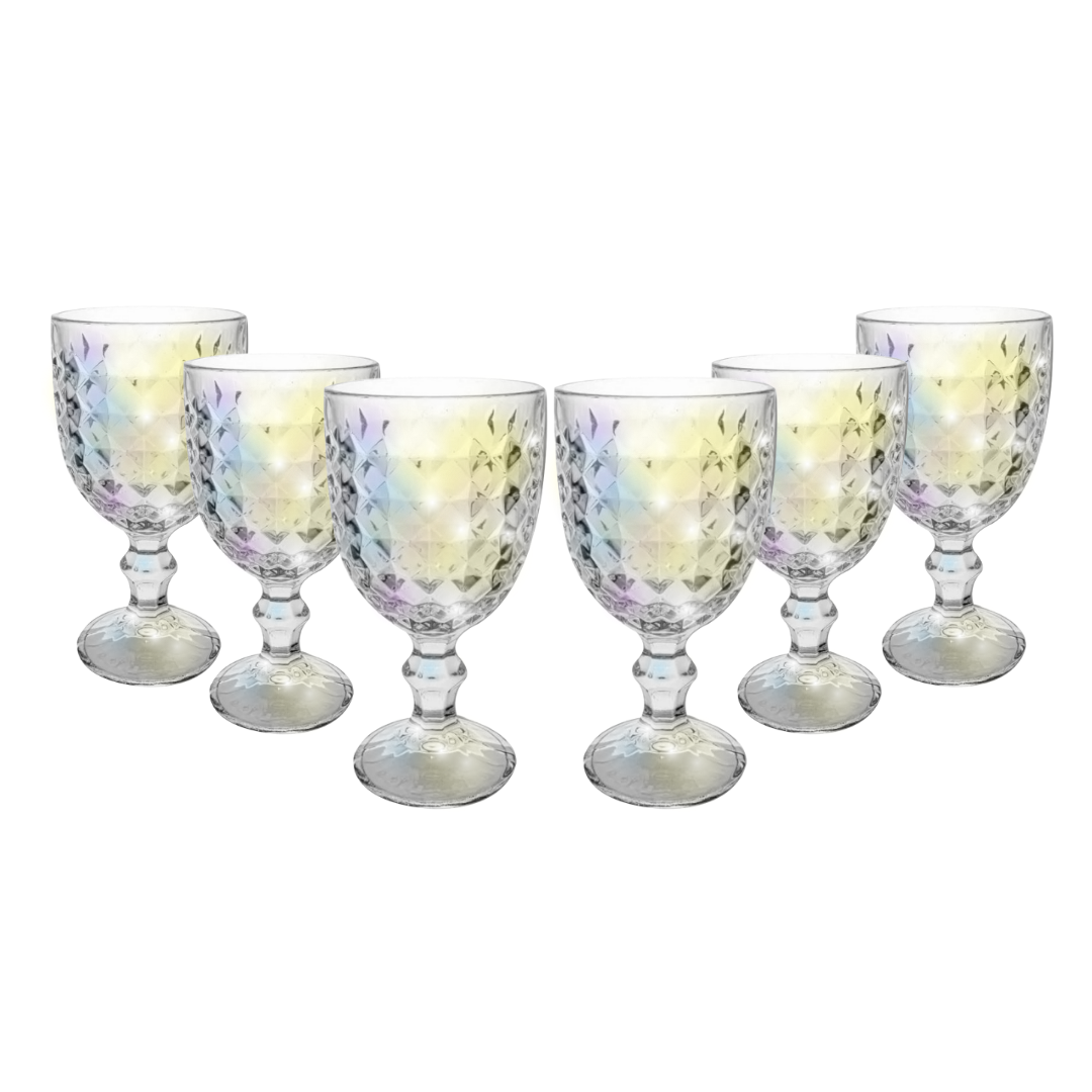 Taça De Vidro Água Suco Galaxy Furta Cor Diamond 360ml 6 Uni