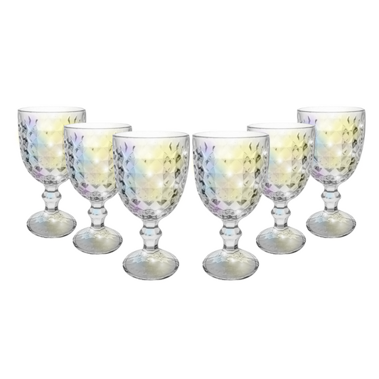 Taça De Vidro Água Suco Galaxy Furta Cor Diamond 360ml 6 Uni