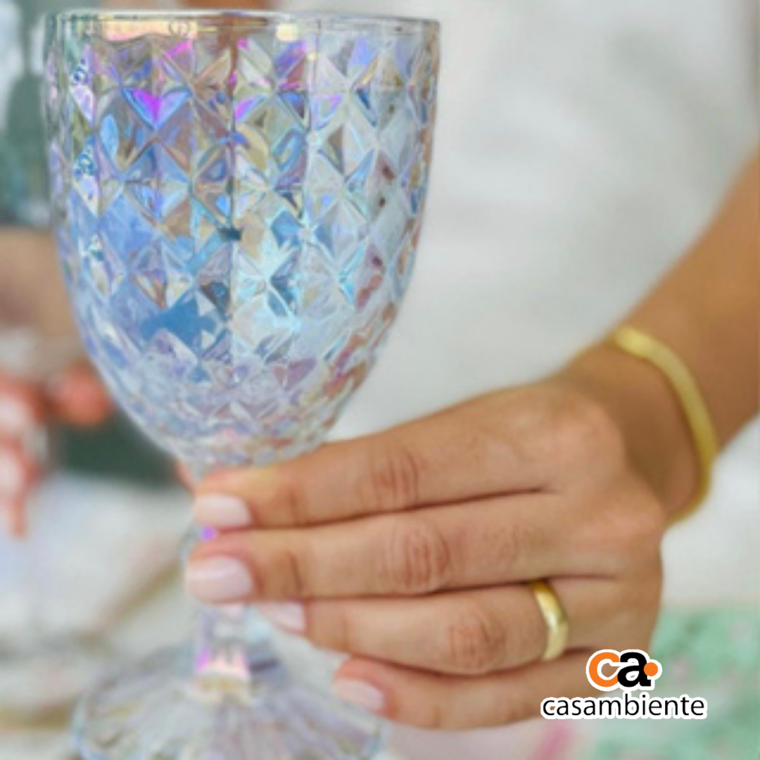 Taça De Vidro Água Suco Galaxy Furta Cor Diamond 360ml 6 Uni