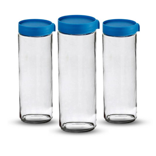 Pote Vidro Tampa Hermética Mantimento Empilhável 1100ml 3 Un