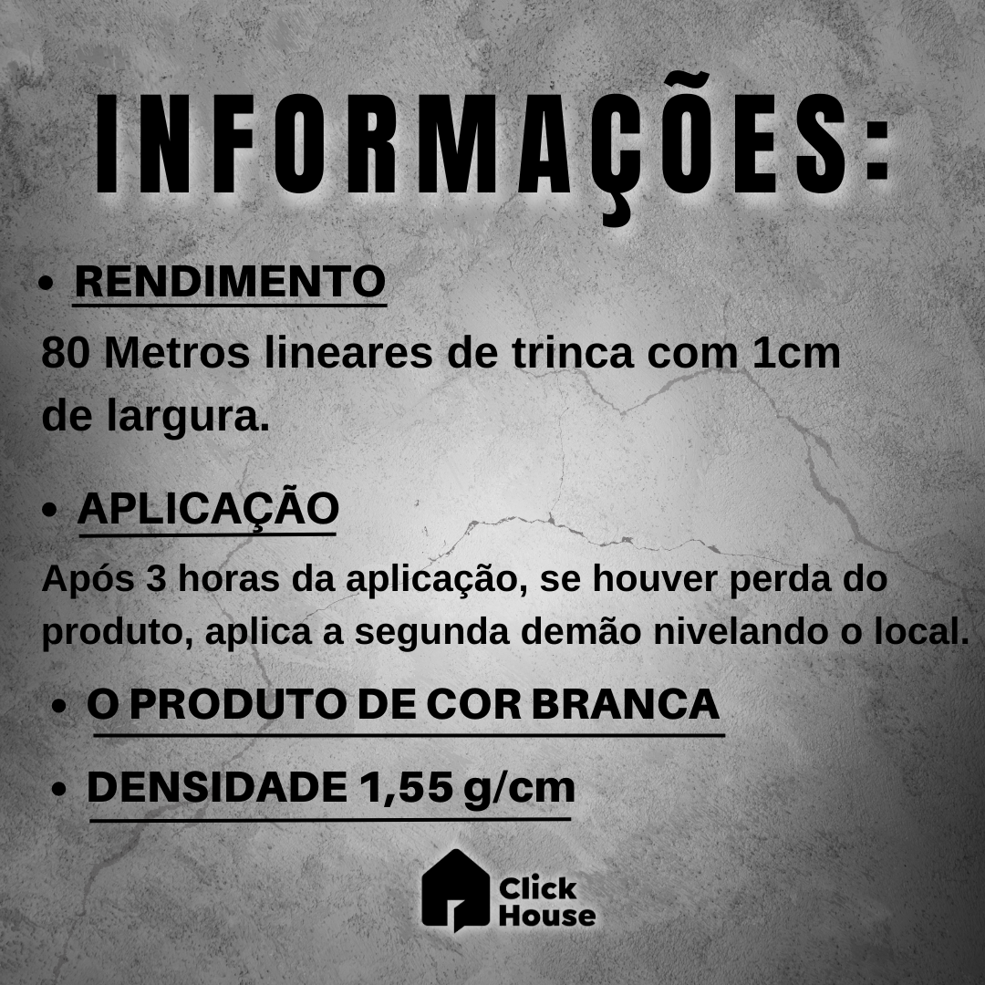 Selante Acrílico Anti Trincas E Fissuras Veda Trinca 1,5 Kg